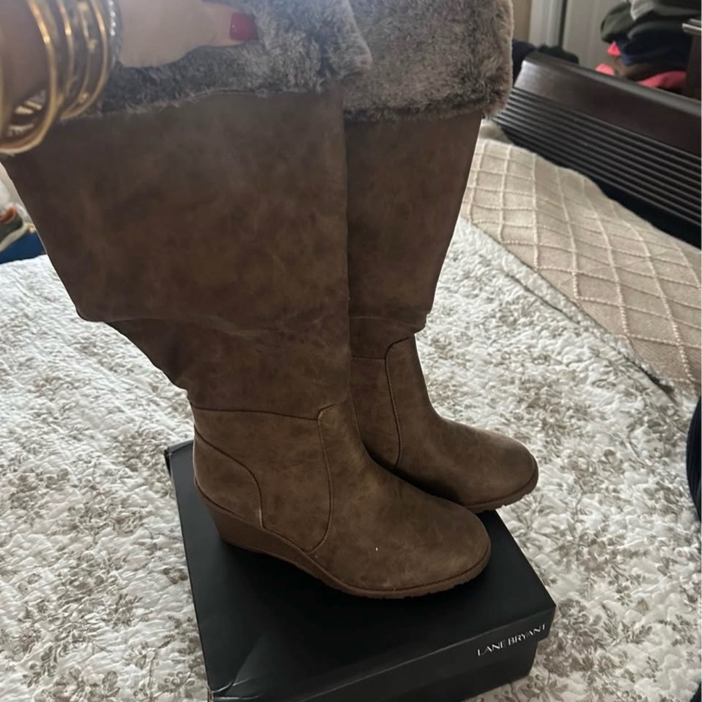 Lane Bryant Women's Tan Wedge Boots